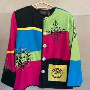 Allure Multicolor Button Jacket. NWT Size M